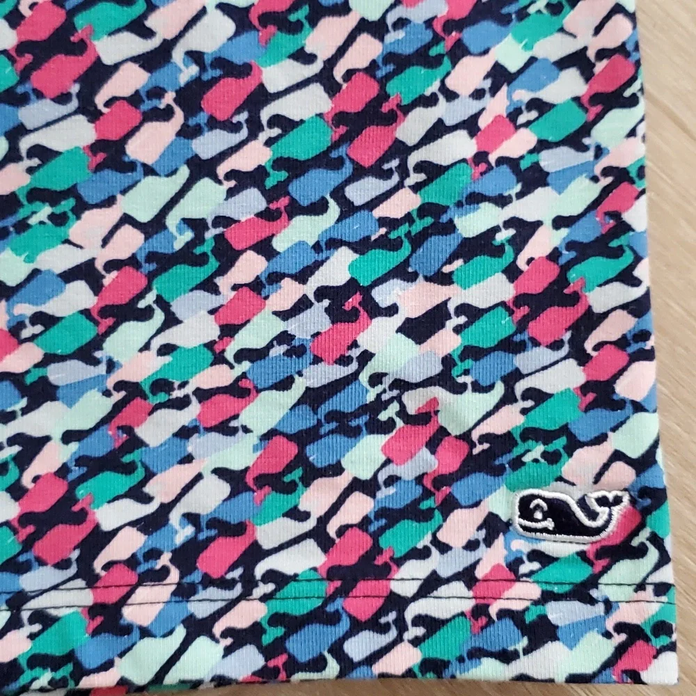 Vineyard Vines Girls Multicolor Whale Overprint 3/4 Sleeve Dress SzL (14)